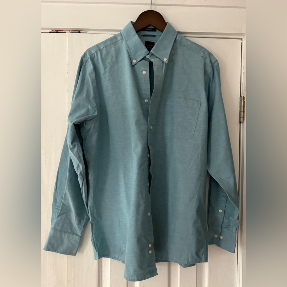 Dockers Teal Casual Button-Down Shirt Wrinkle Resistant Size‎ Large